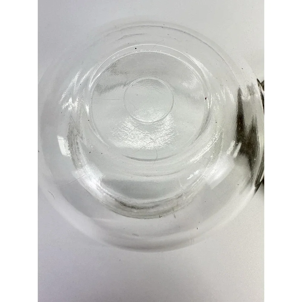 Vintage Glass Vanity Powder Jar Pastoral Courting Scene Metal Lid 3.5